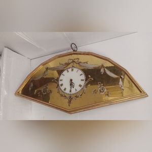 Vintage Victorian Wall Clock, Mirrored Art Decor Half Octagon RARE ,UNIQUE